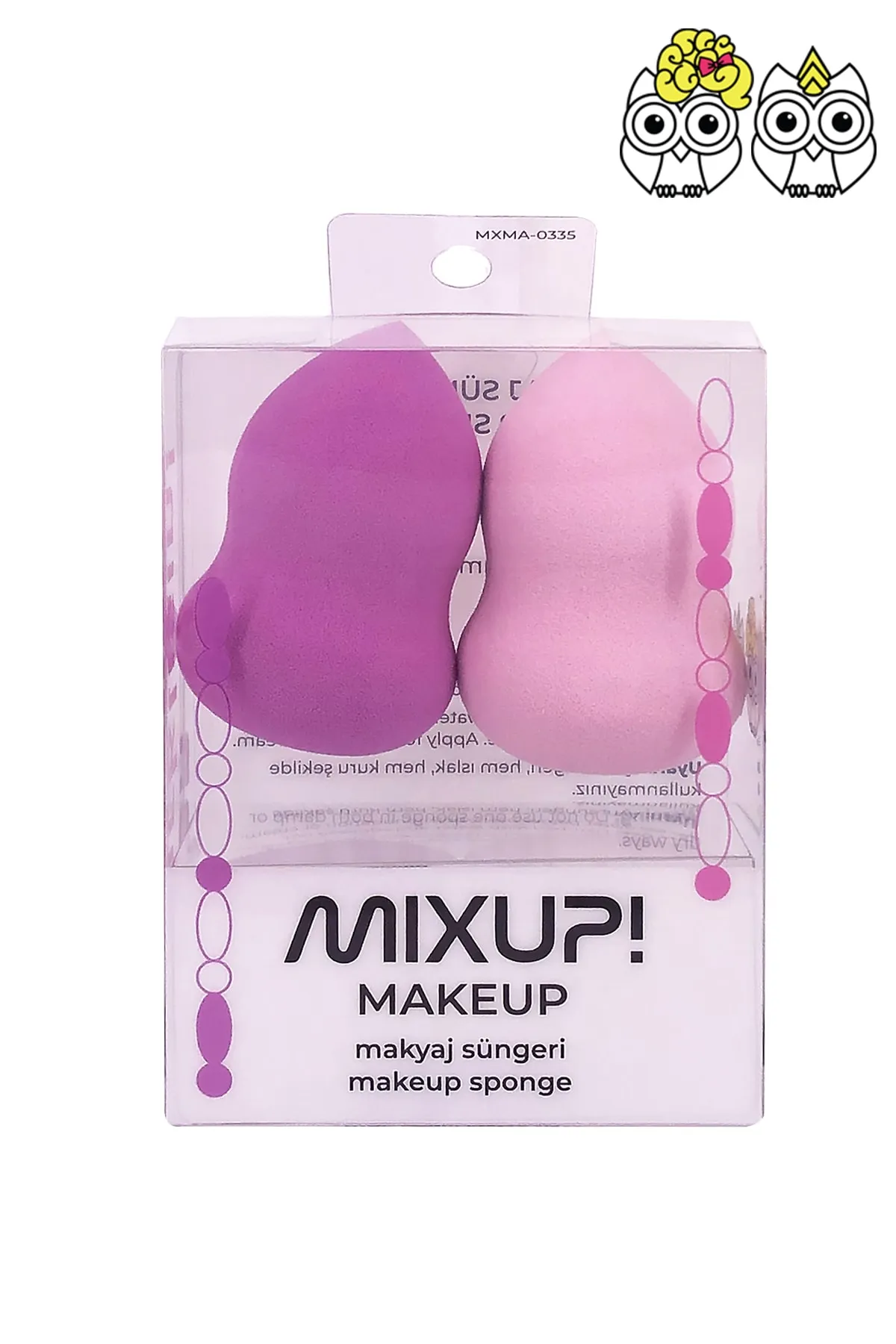 Makeup Sponge Lilac-Pink 2 Pcs Set- Color-005