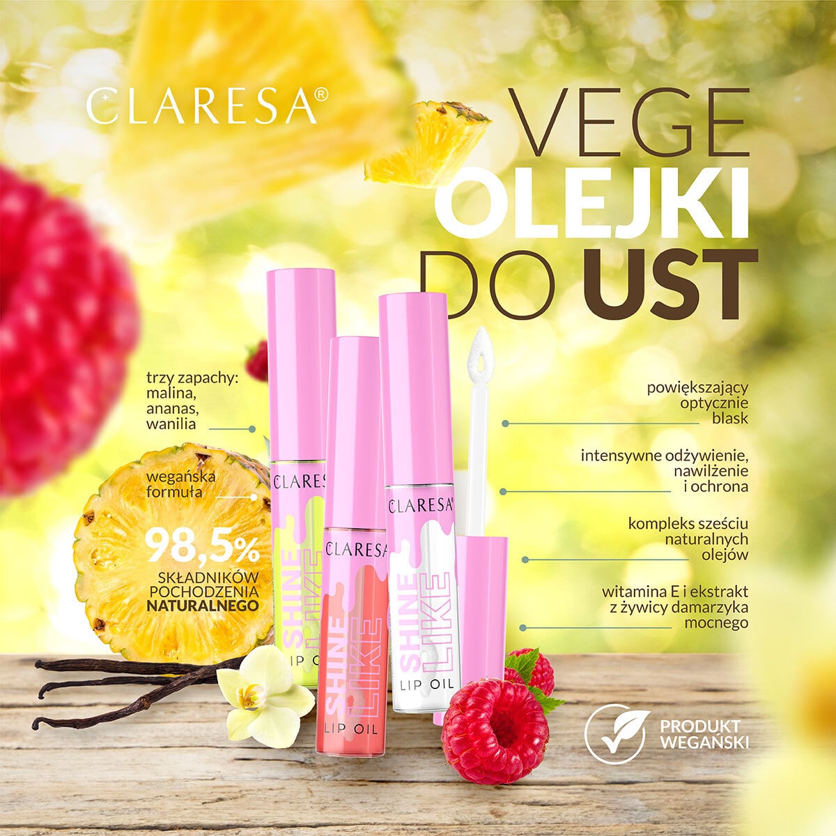 CLARESA SHINE LIKE 03 RASPBERRY LIP OIL