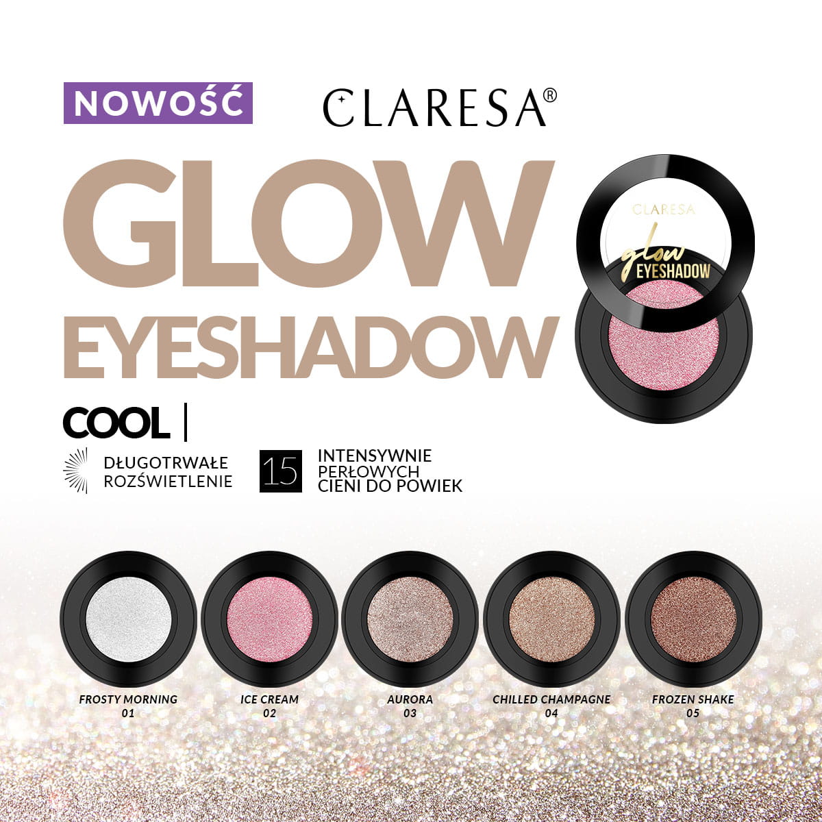 CLARESA GLOW EYESHADOW 10 MIDNIGHT