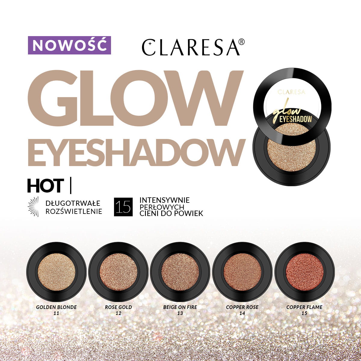 CLARESA GLOW EYESHADOW 13 BEIGE ON FIRE