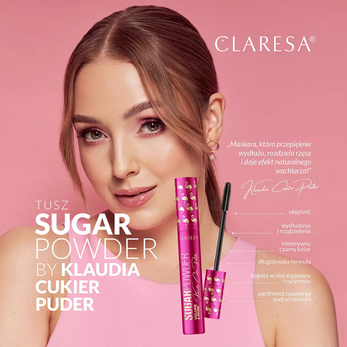 CLARESA MASCARA SUGAR POWDER VOLUME &MORE BY KLAUDIA SUGAR POWDER