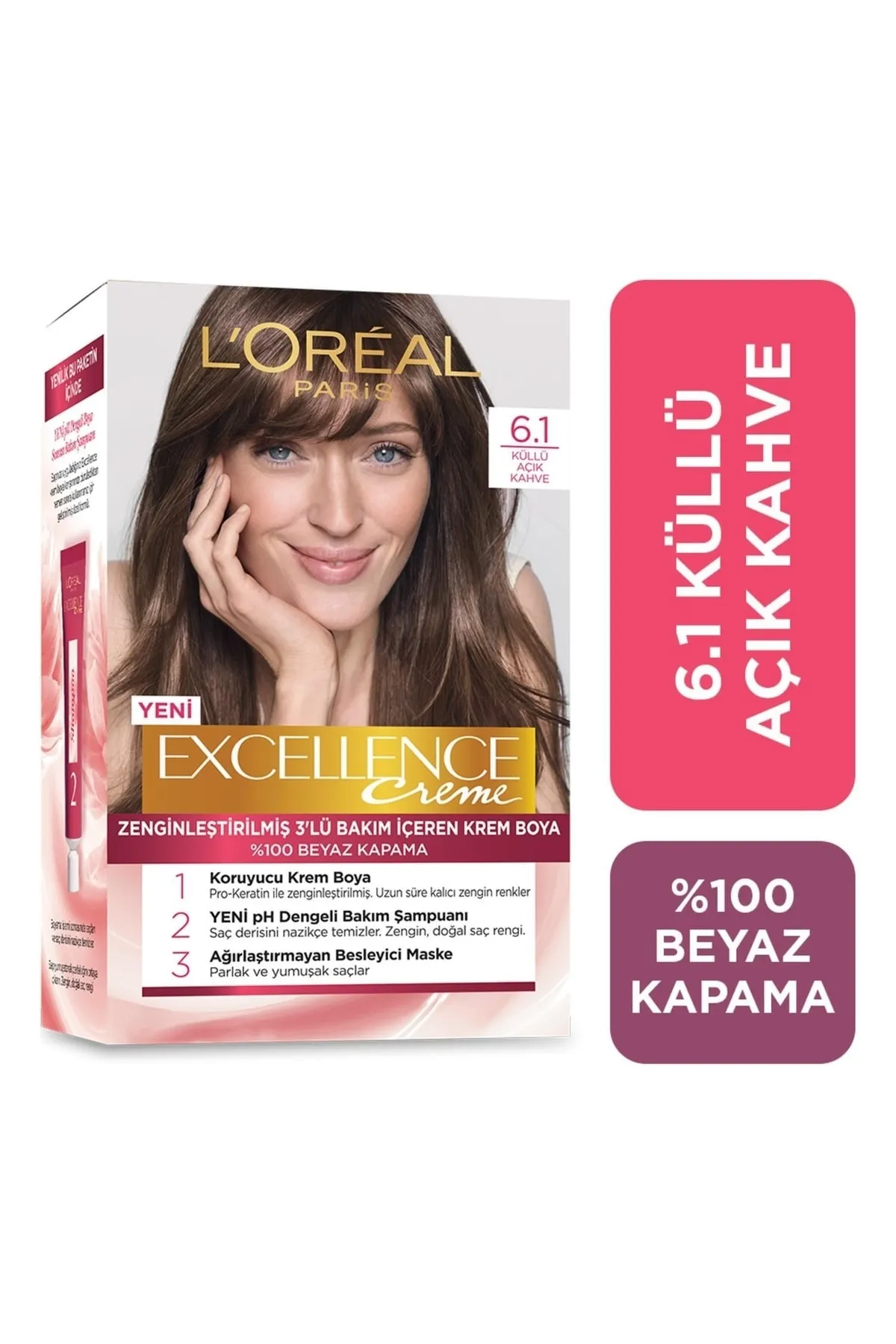 Excellence Creme Hair Color 6.1 Ashy Light Brown