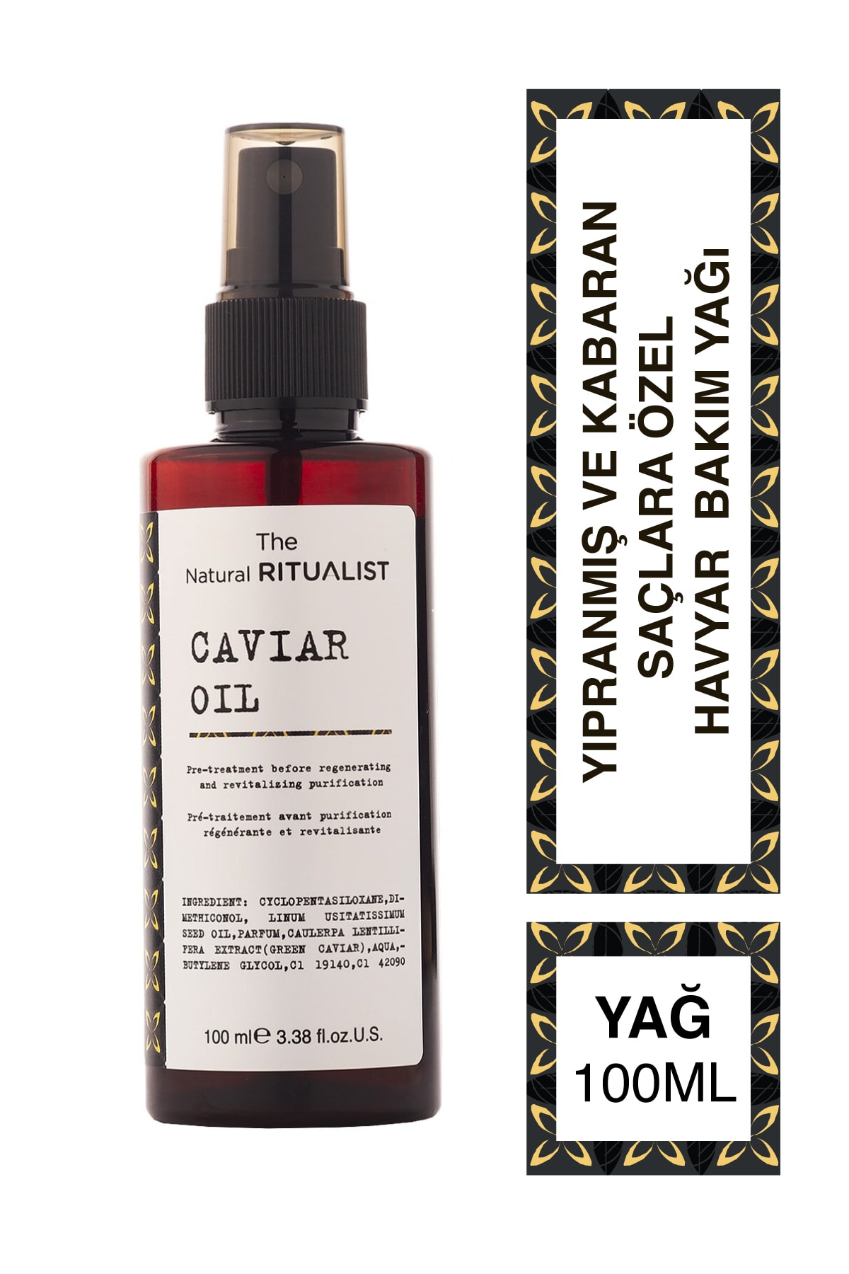 The Natural Ritualist Caviar Care Oil for Damaged and Frizzy Hair
