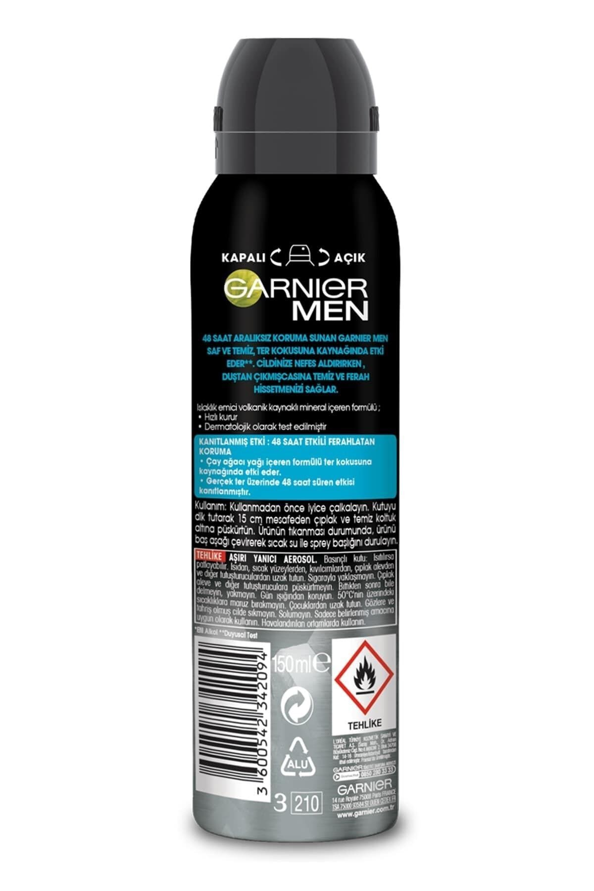Garnier Men Pure And Clean Aerosol