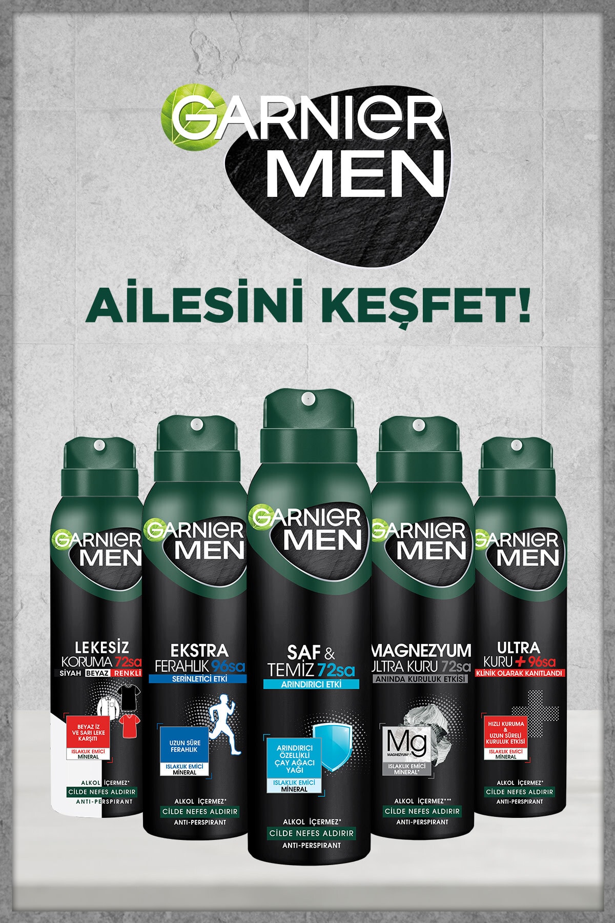 Garnier Men Aerosol Magnesium Antiperspirant Spray