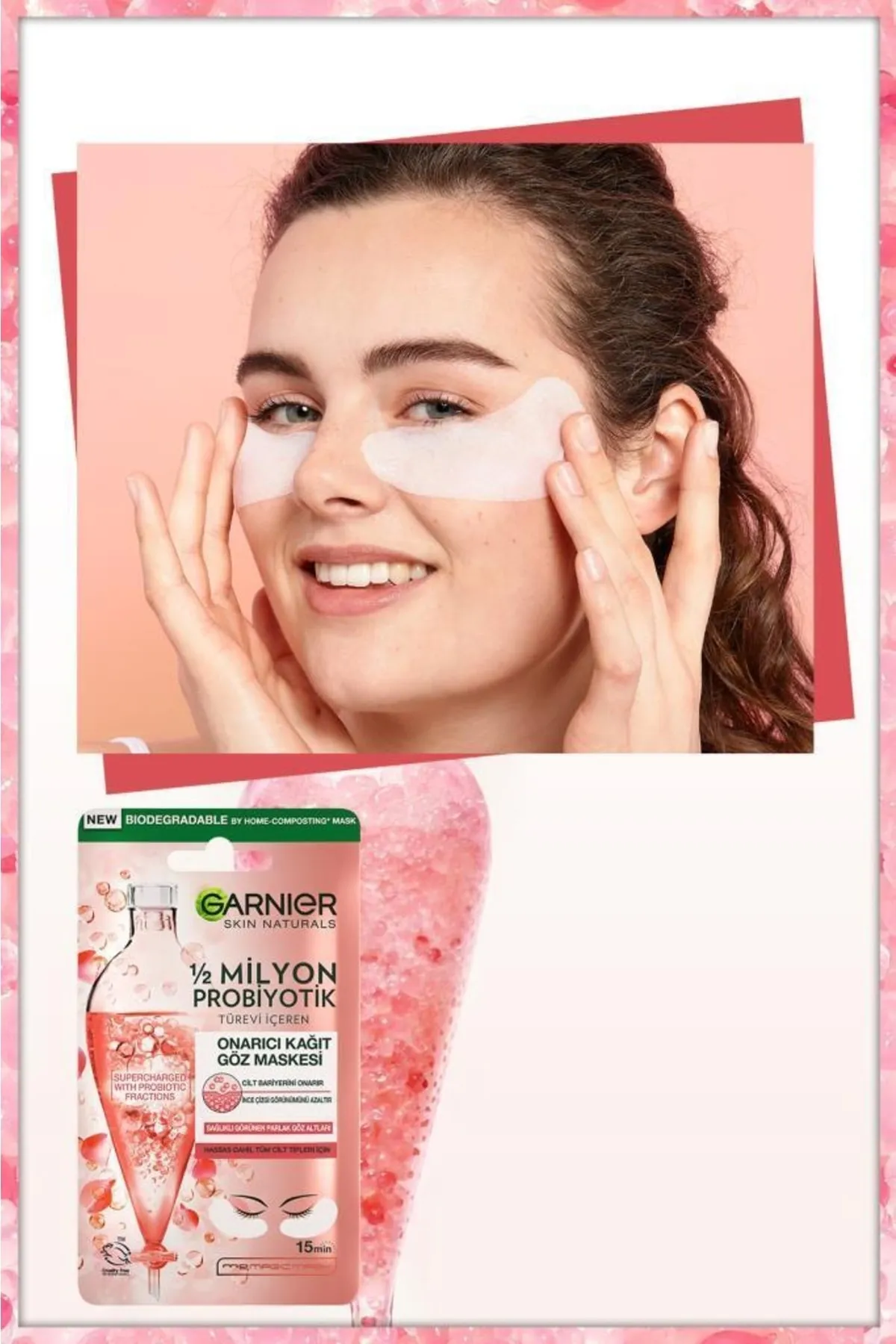 Garnier Repair Paper Eye Mask Containing 1/2 Million Probiotic Derivatives