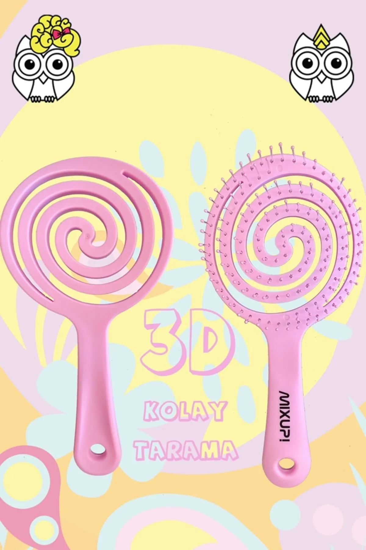 Mixup 3D Soft Touch Hairbrush-Lilac (MXKB-0564)