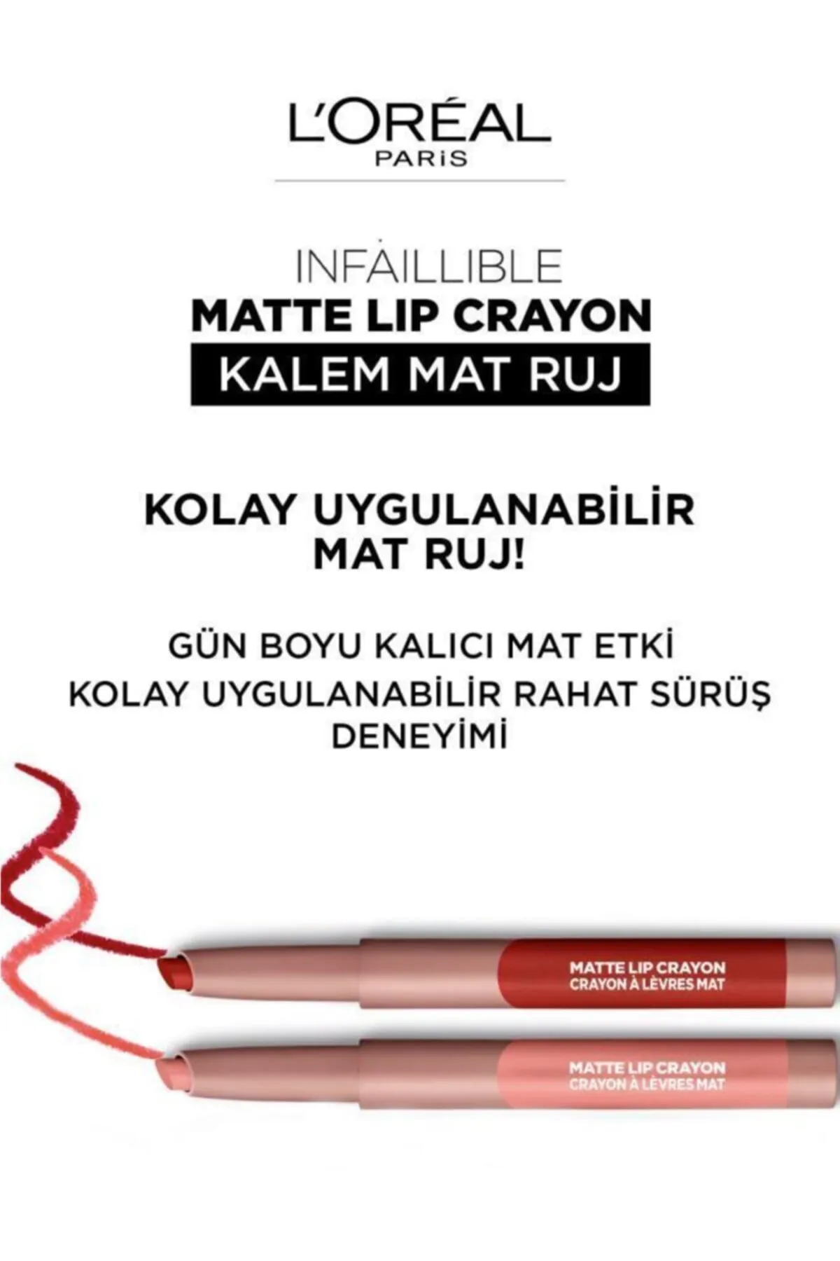 Loreal Paris Infallible Matte Lip Crayon Pencil Matte Lipstick - 109 Flirty Toffee