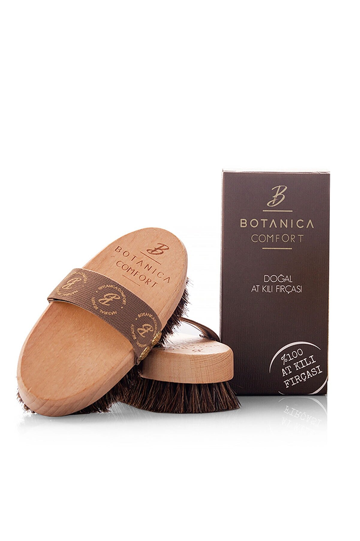 Botanica Comfort Anti-Cellulite 100% Natural Horsehair Brush - (Brown)