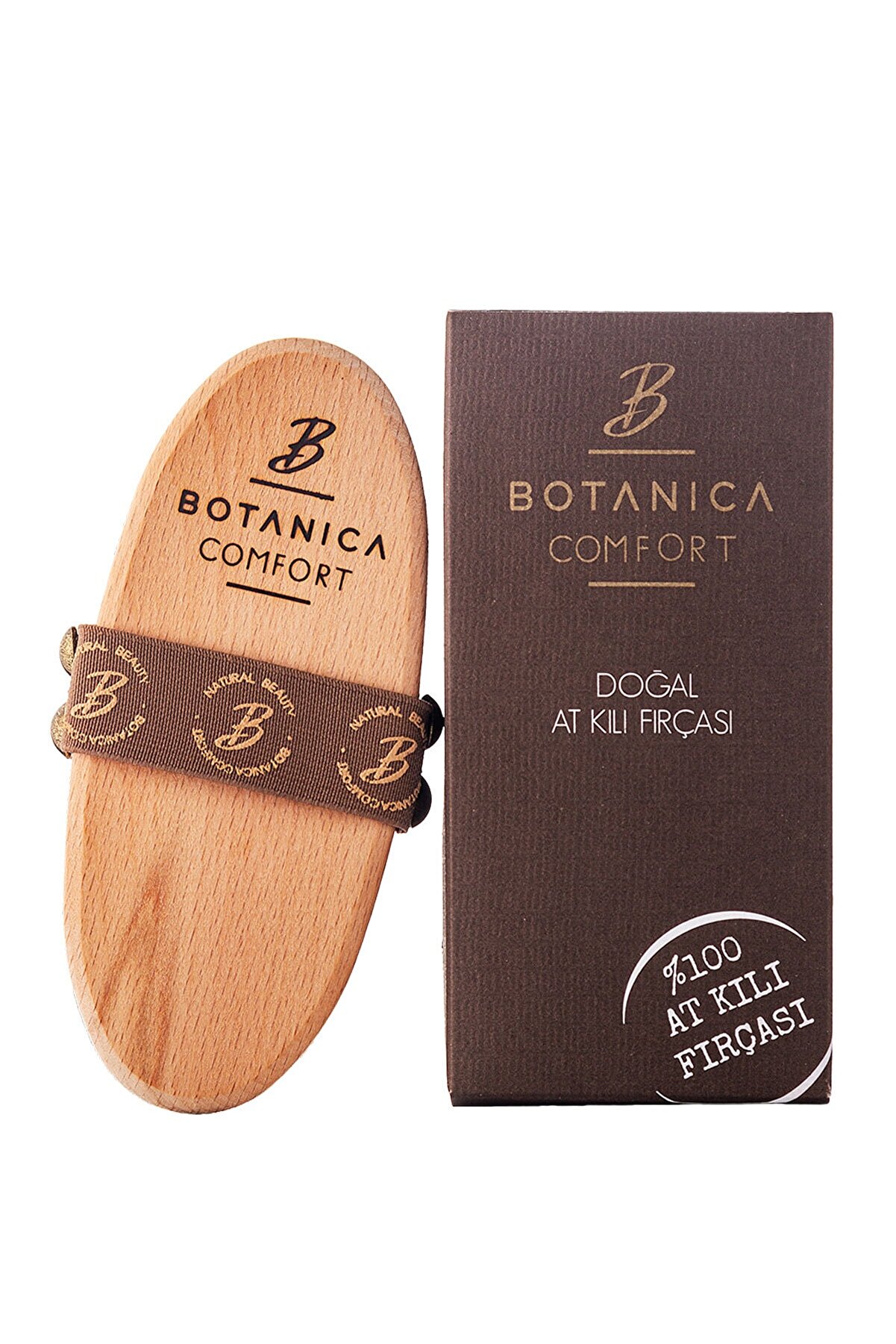 Botanica Comfort Anti-Cellulite 100% Natural Horsehair Brush - (Brown)