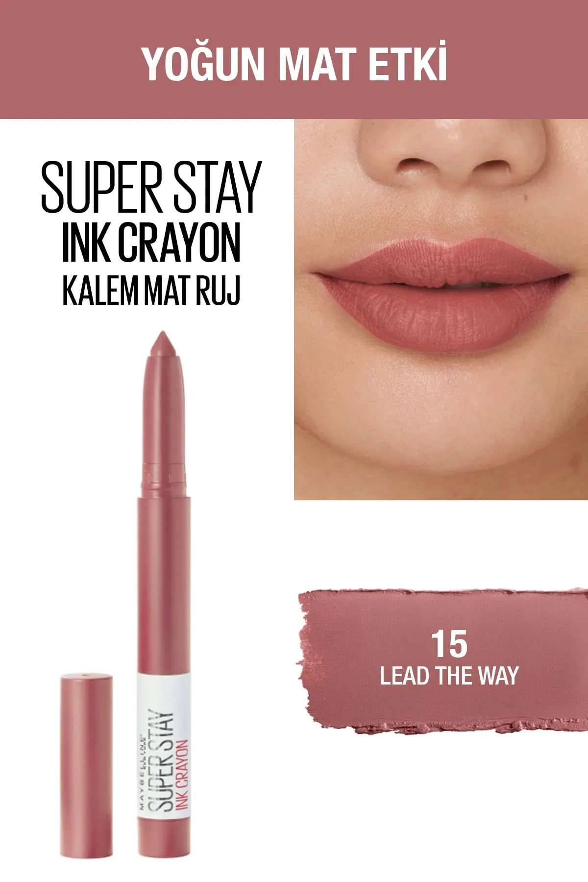 Maybelline New York Pencil Lipstick - 15 Lead the Way