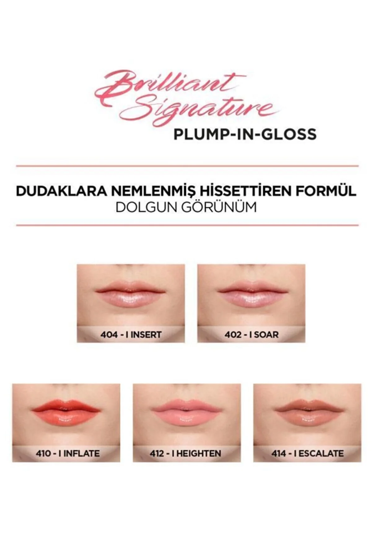 Loreal Paris Brilliant Signature Plump in Gloss Lipstick 404 I Insert