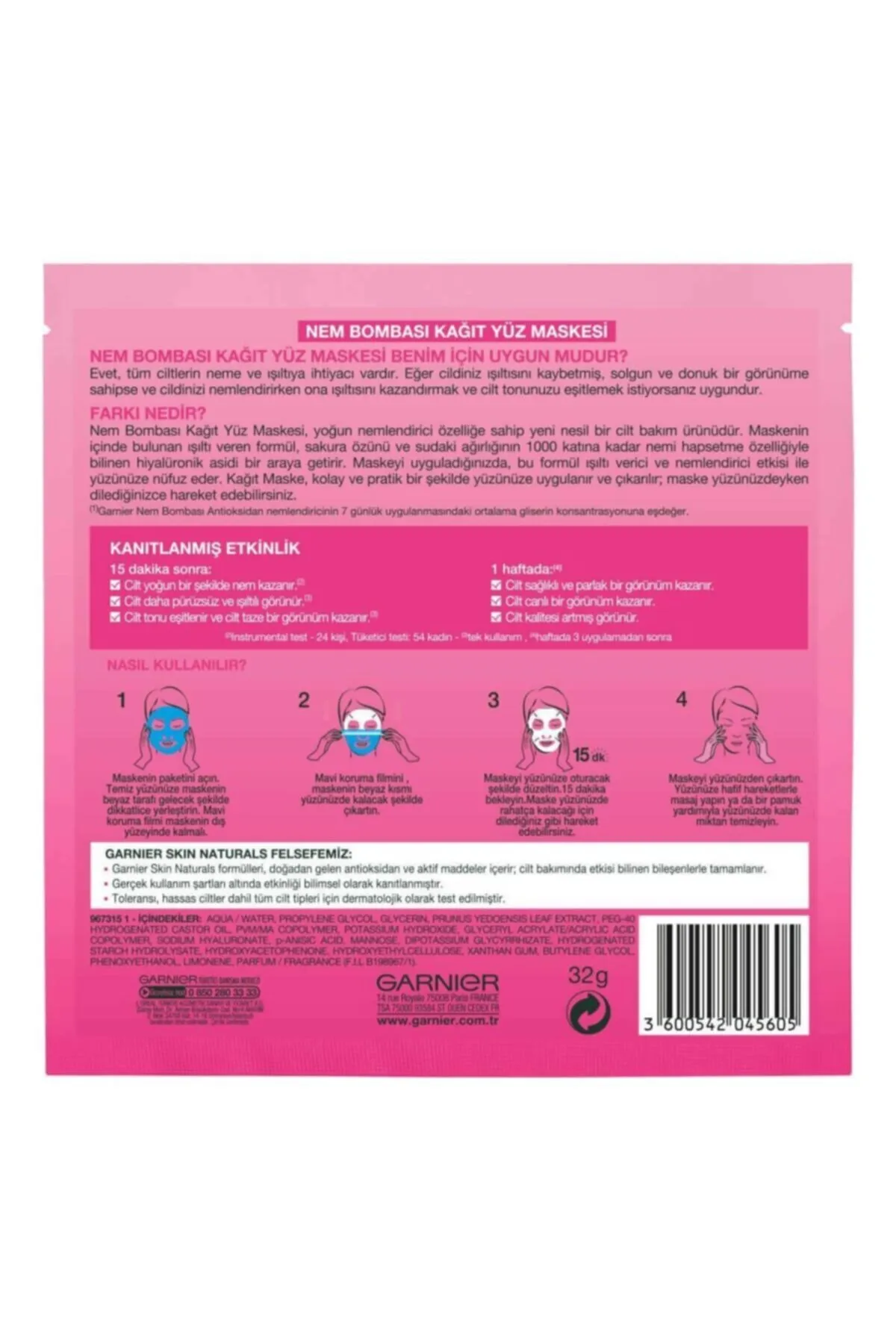 Garnier Moisture Bomb Natural Luminous Sakura Mask
