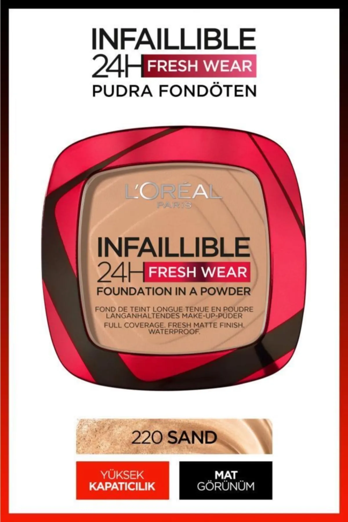 Loreal Paris Infaillible 24H Fresh Wear Powder Foundation 220 Sand