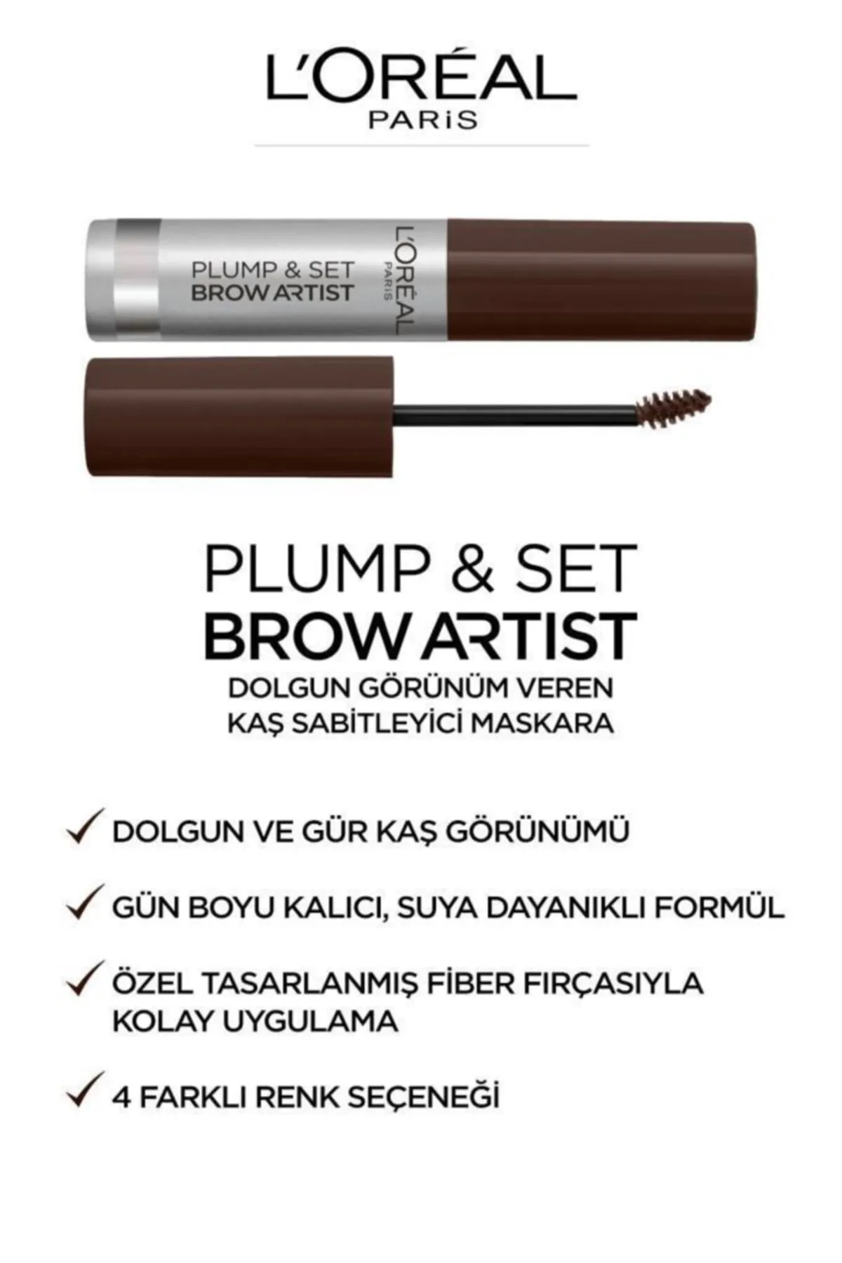 Loreal Paris Brow Artist Plump & Set Plump Eyebrow Fixing Mascara - 109 Ebony