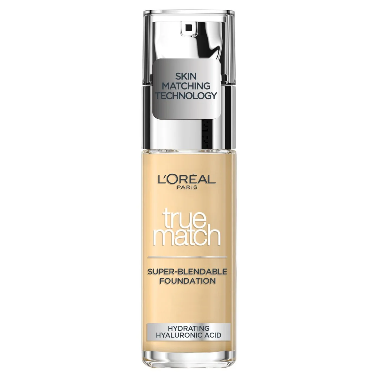 فۆندەیشنی L’Oréal Paris True Match – تێکەڵبوونی ئاسان – بە پێکهاتەی Hyaluronic Acid بۆ نەرمکردن – تۆنی 3.N نیوترال – 30 مل image 1