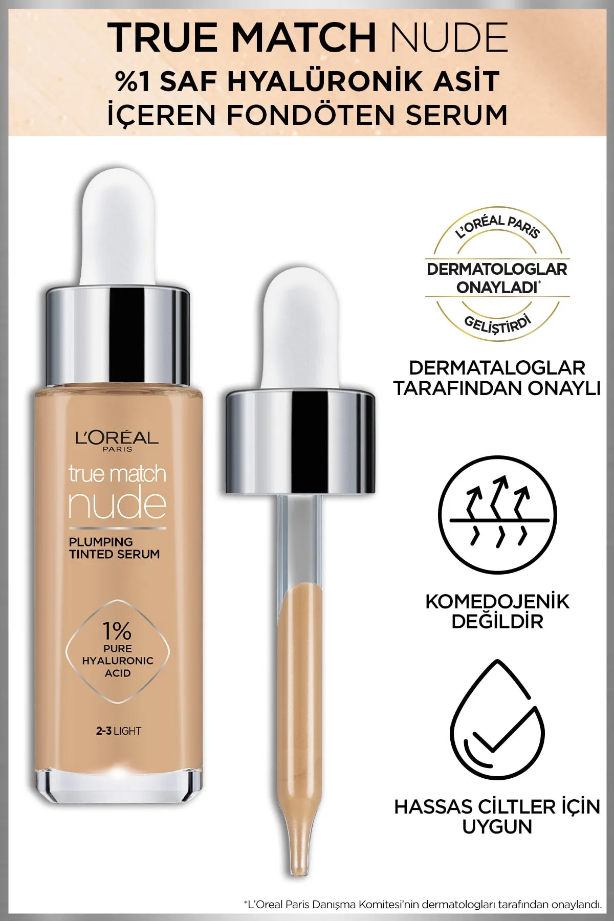 L'Oreal Paris True Match Nude Serum Foundation, 2-3 - Light