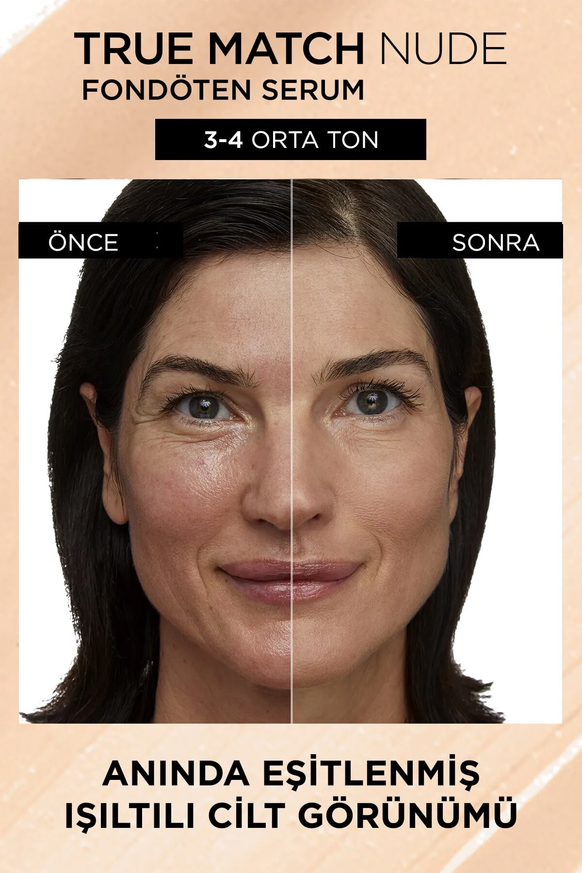 L'Oreal Paris True Match Nude Serum Foundation, 3-4 - Light Medium