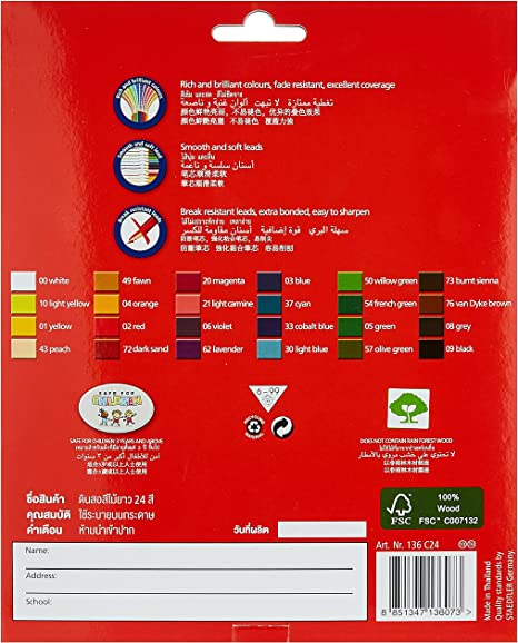 Staedtler Luna 24 Colors Coloured Pencil Set