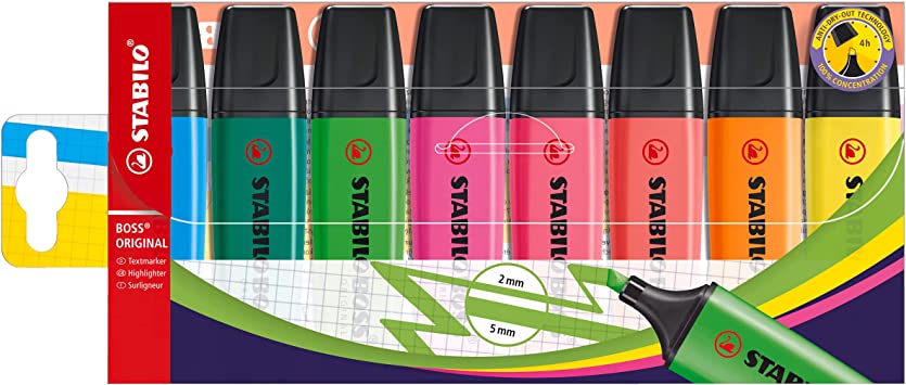 Highlightery Stabilo 8 Colors Set