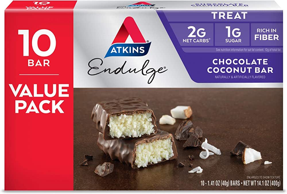Atkins chocolate coconut bar naturally and artificially flavoured