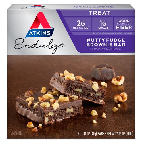 Atkins nutty fudge brownie bar naturally and artificially flavoured