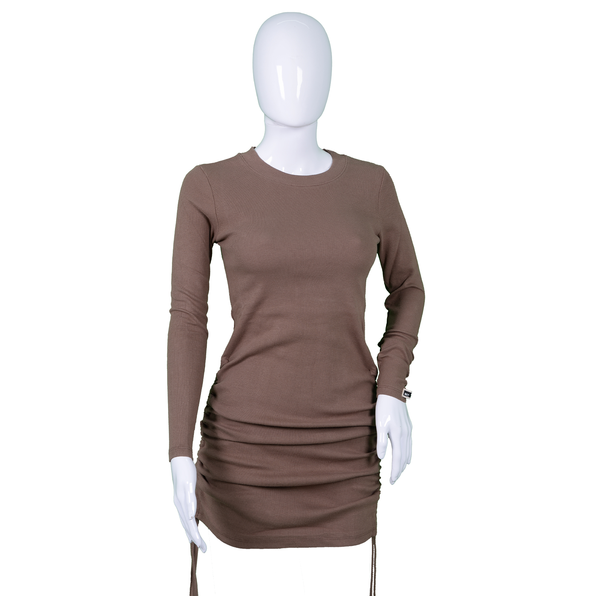 Women's Side Drawstring Pleated Mini Dress