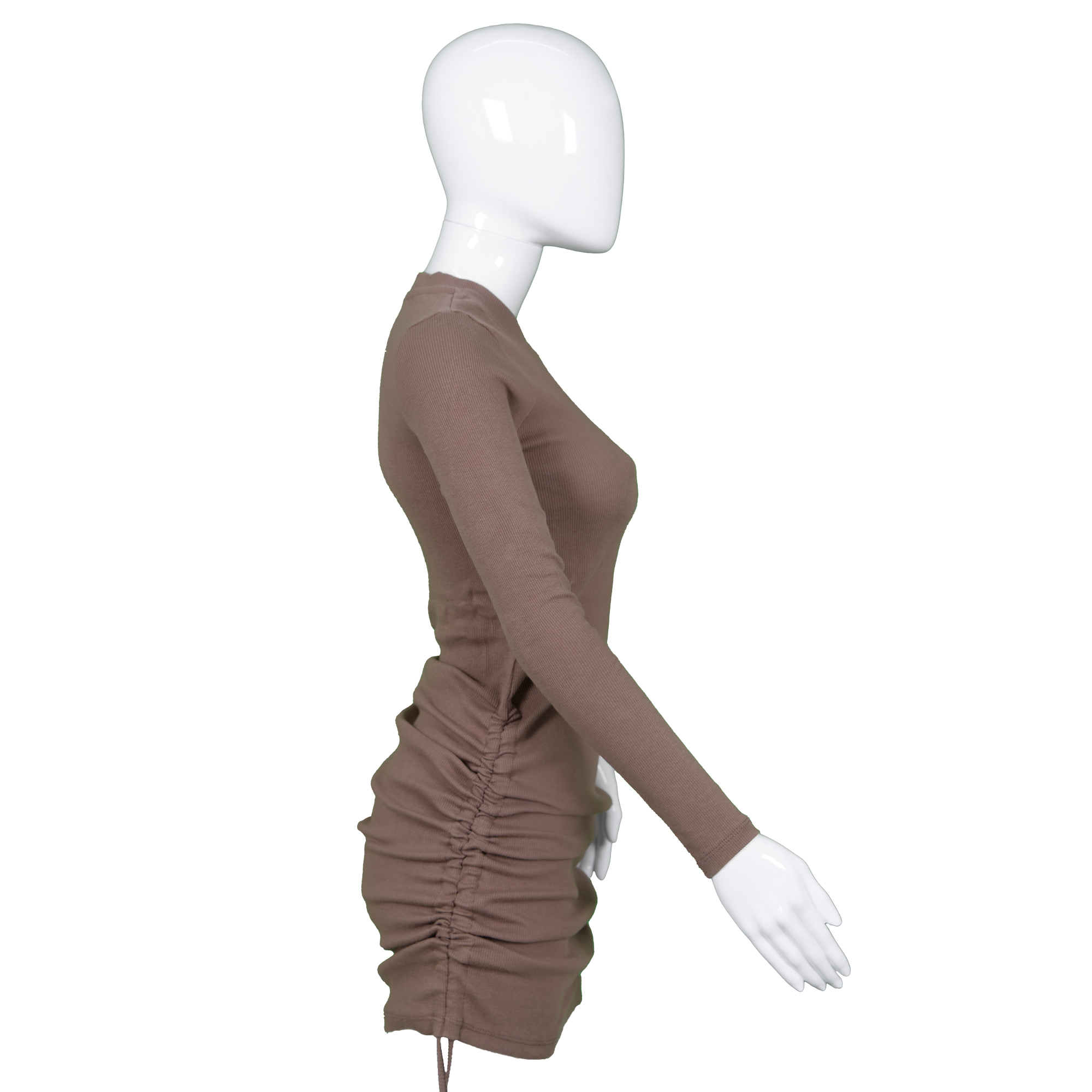 Women's Side Drawstring Pleated Mini Dress