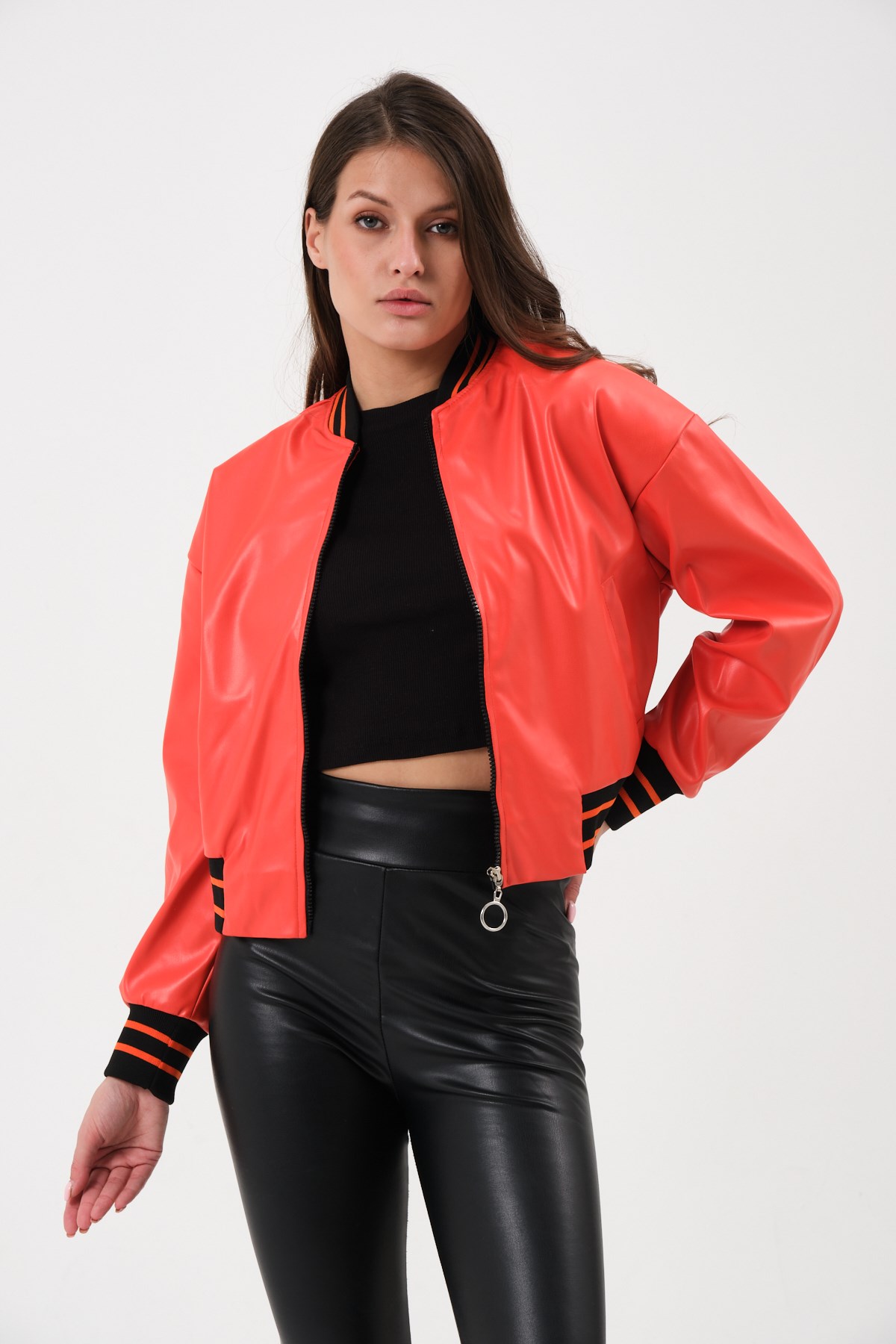 Women's Short Leather Jacket