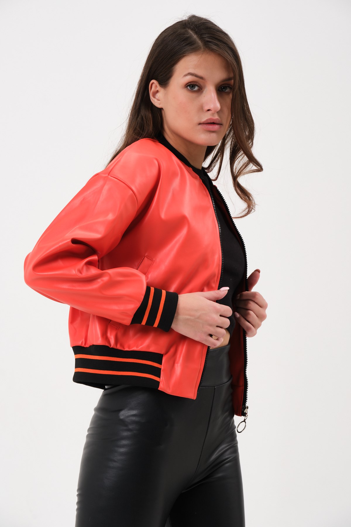 Women's Short Leather Jacket