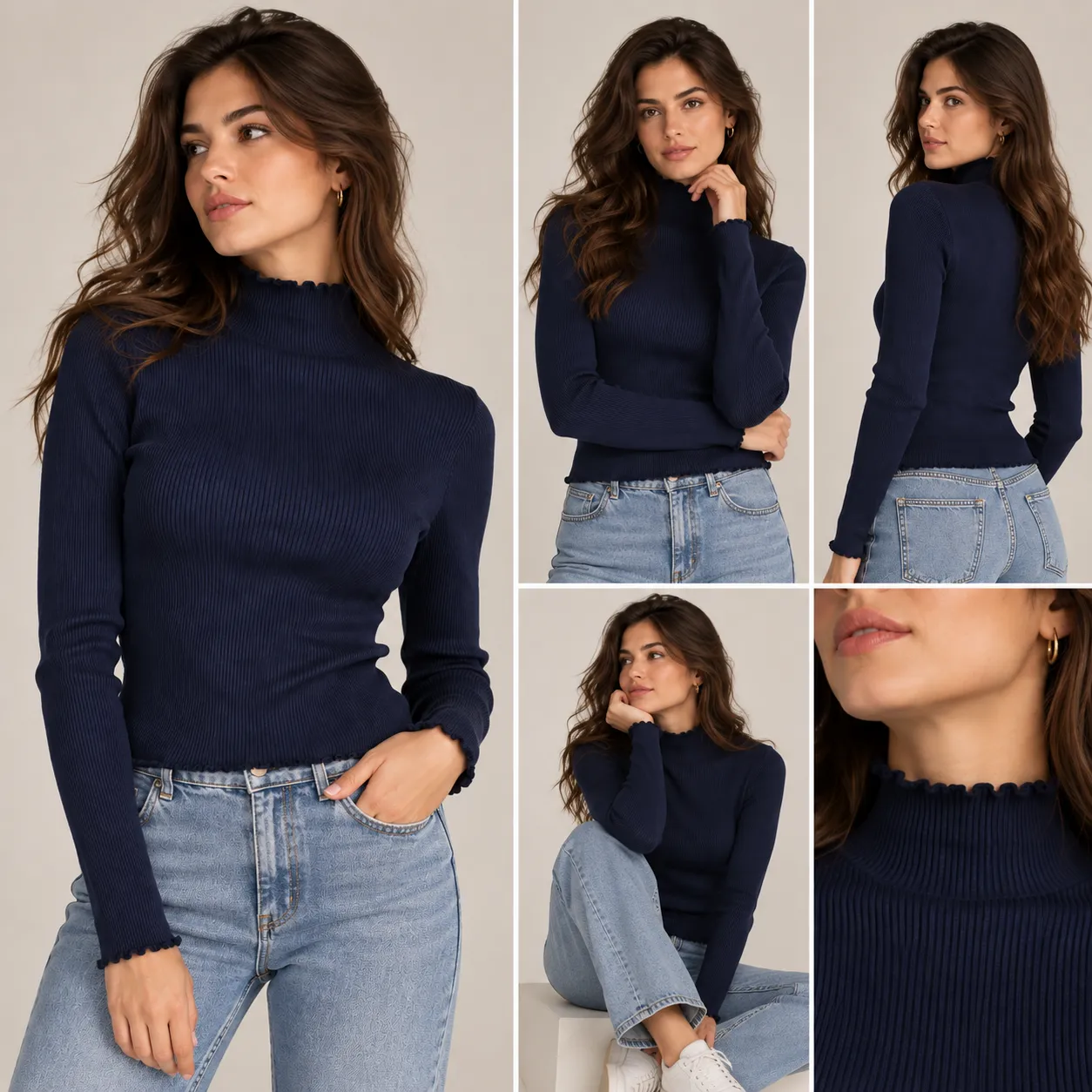 women's high neck sweater