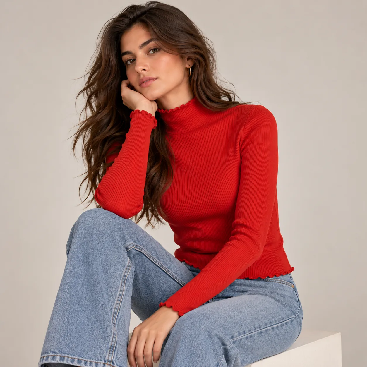 women's high neck sweaters color option