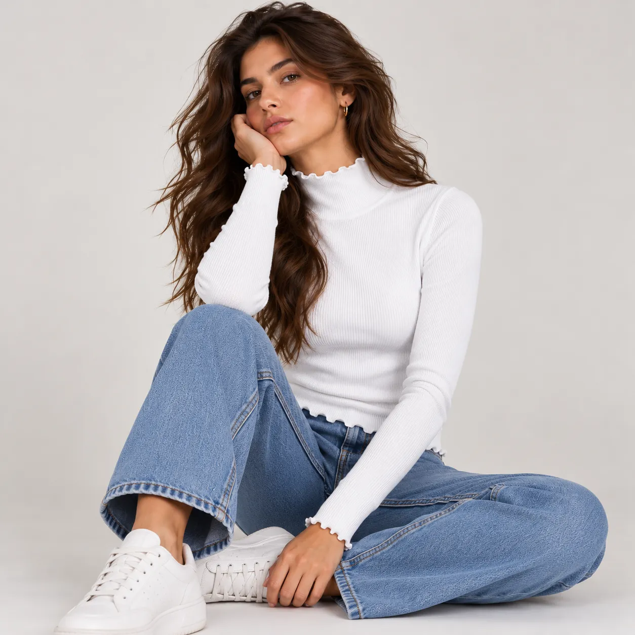 women's high neck sweaters