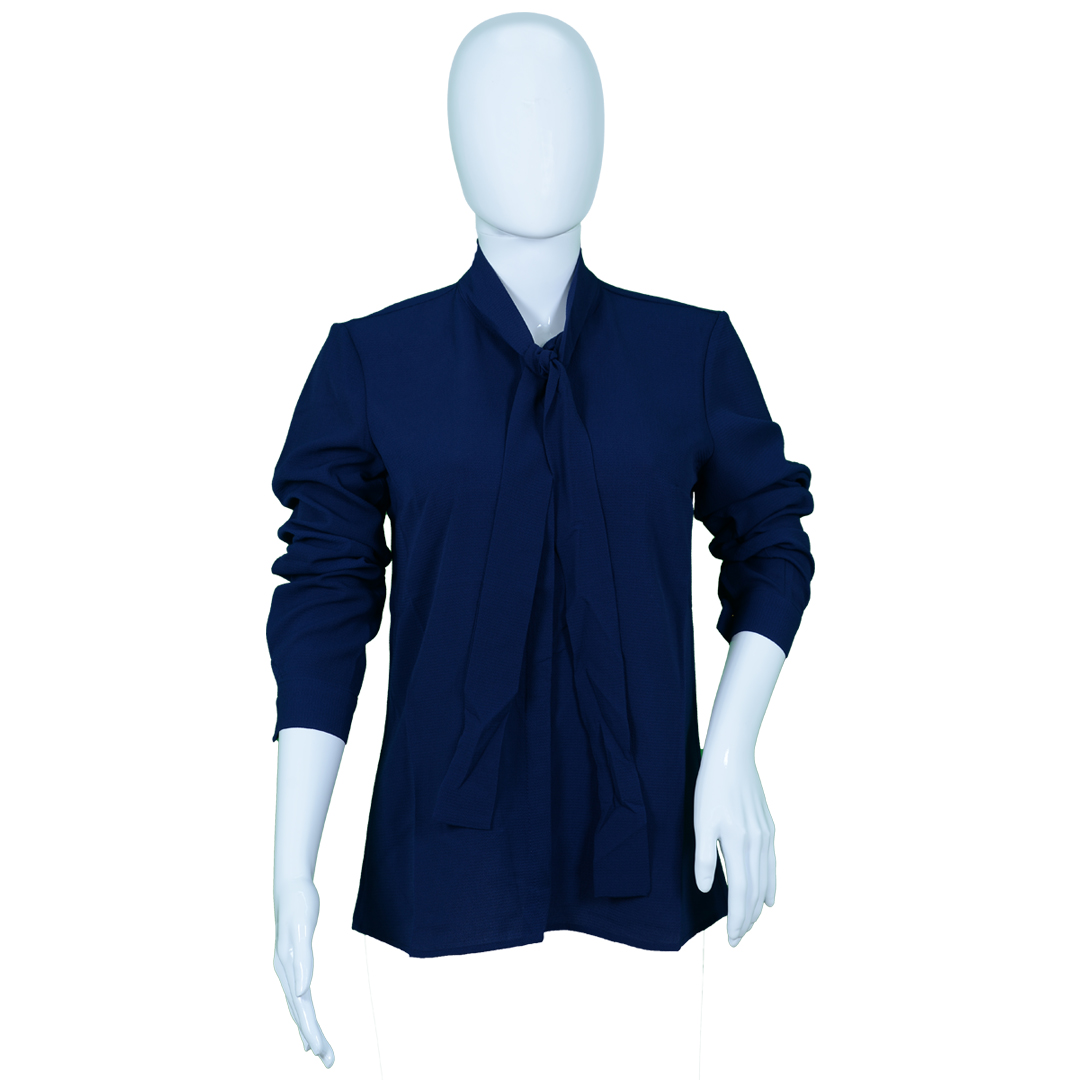 Women Bow Tie Neck Long Sleeve