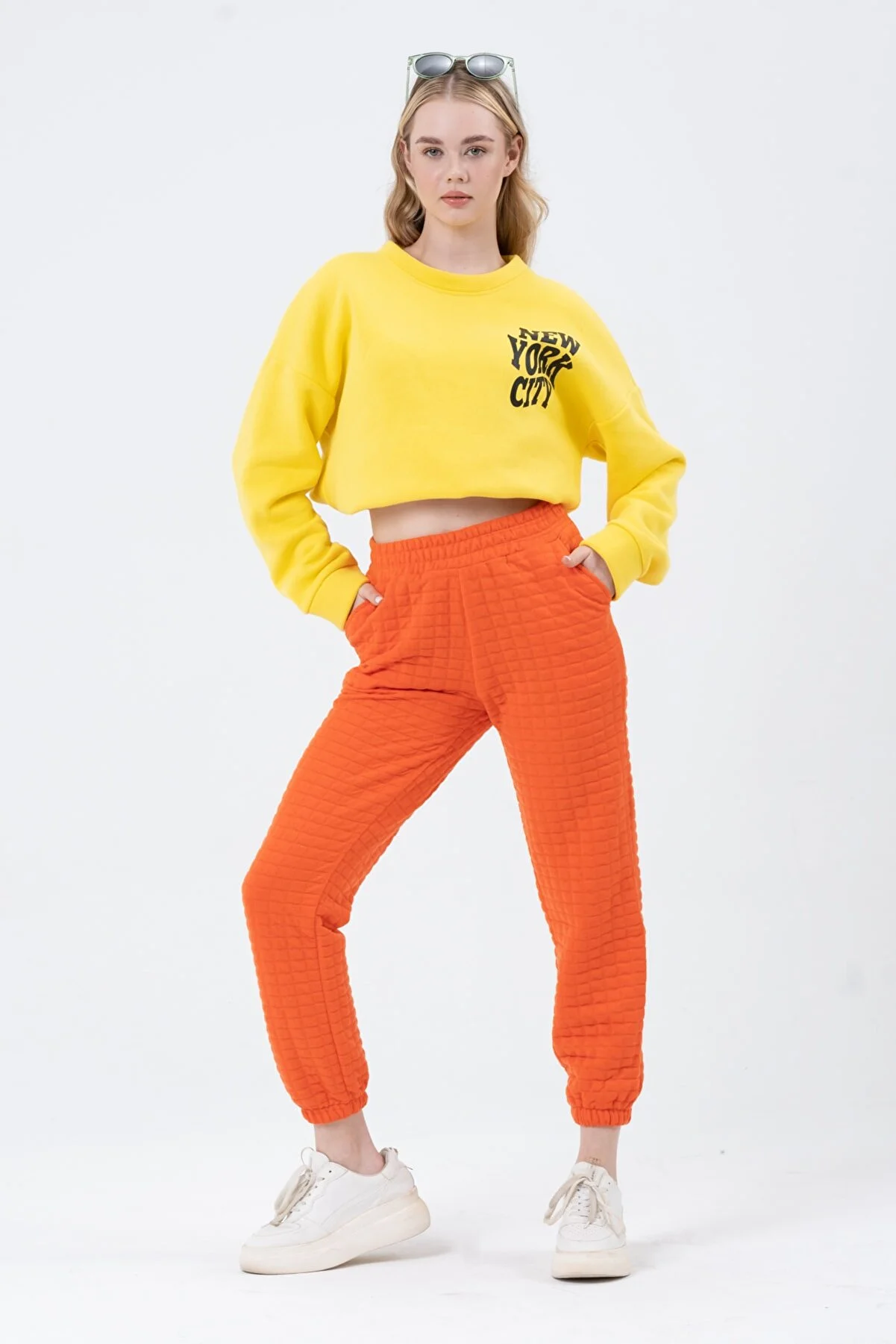 Women Square Patterned Sweatpants