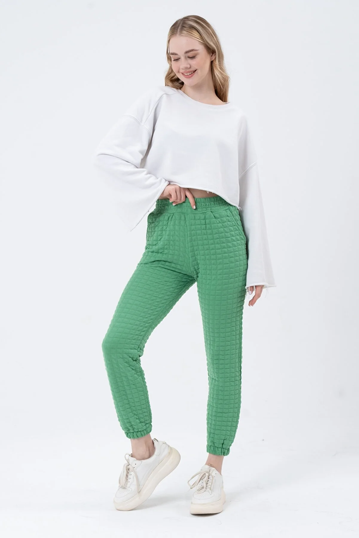 Women Square Patterned Sweatpants