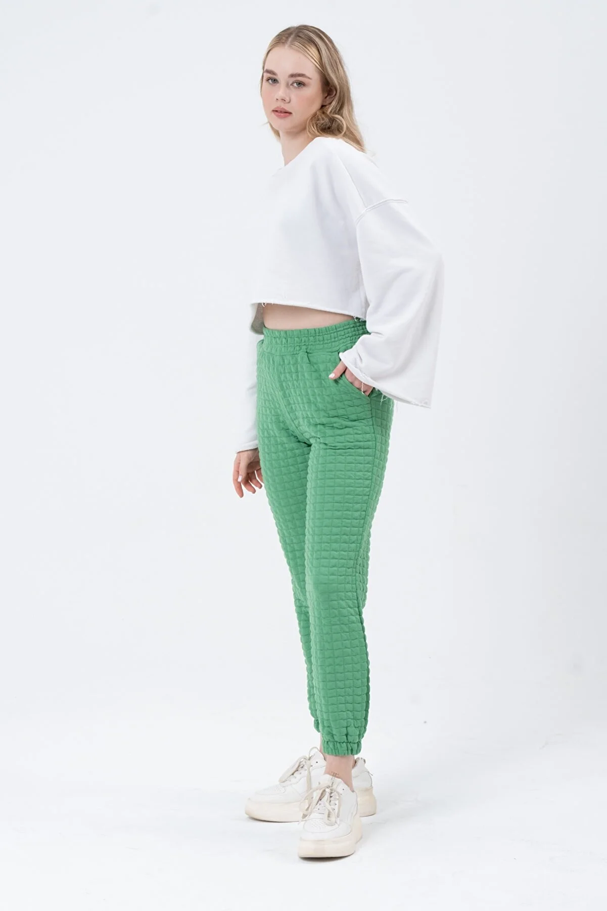 Women Square Patterned Sweatpants