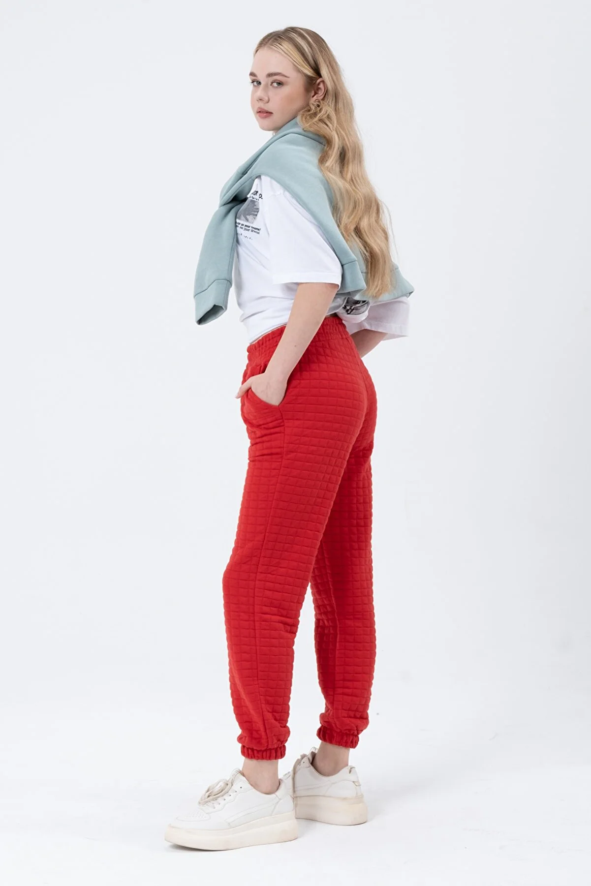 Women Square Patterned Sweatpants