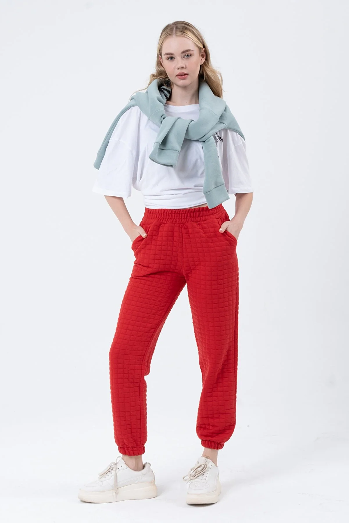 Women Square Patterned Sweatpants
