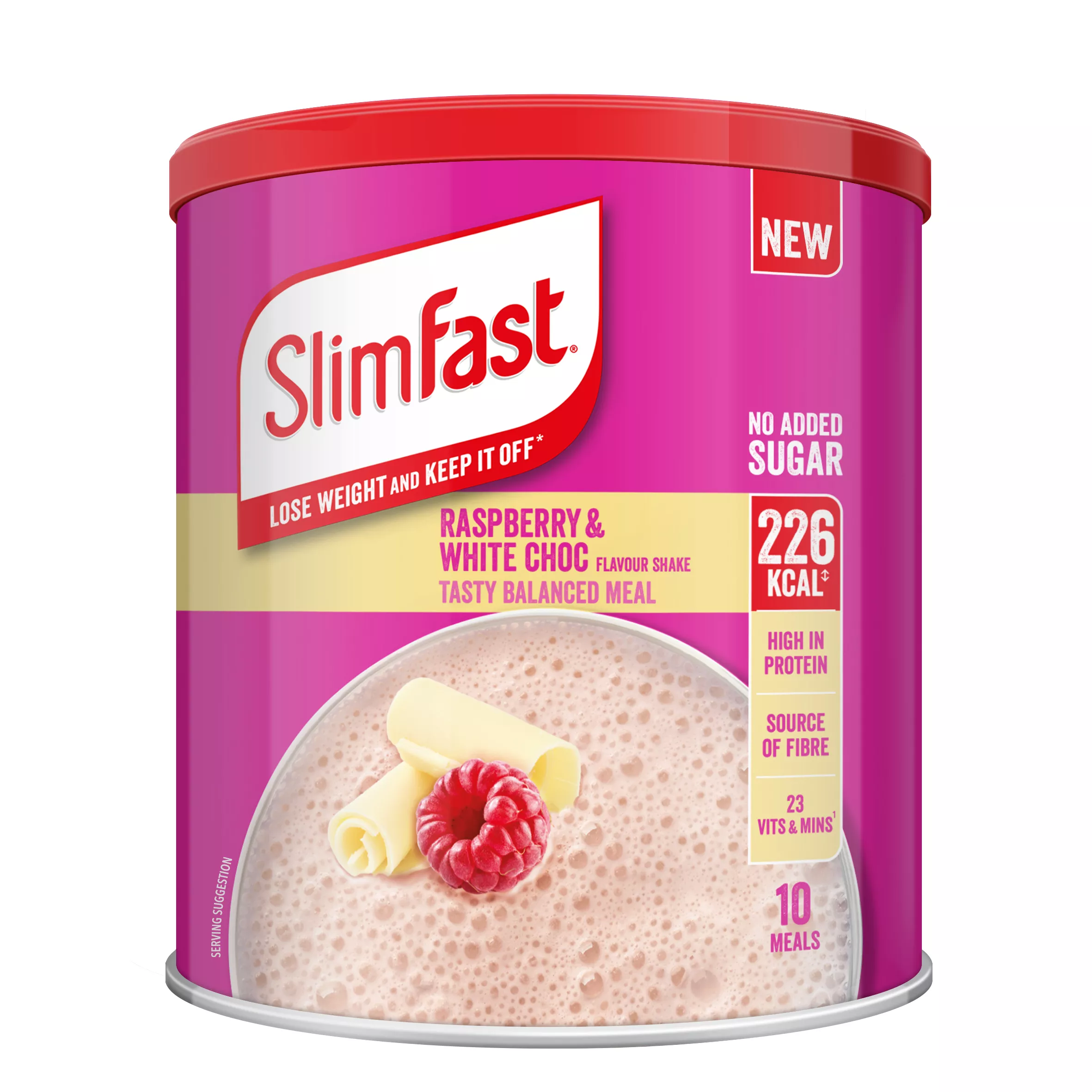 Slimfast raspberry and white chocolate flavour shake