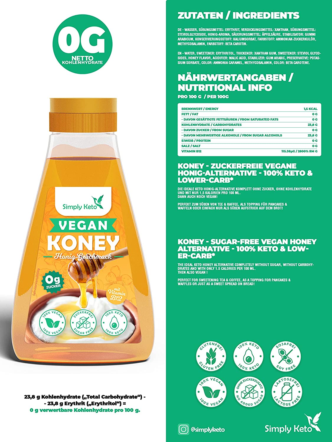 Simply keto vegan honey