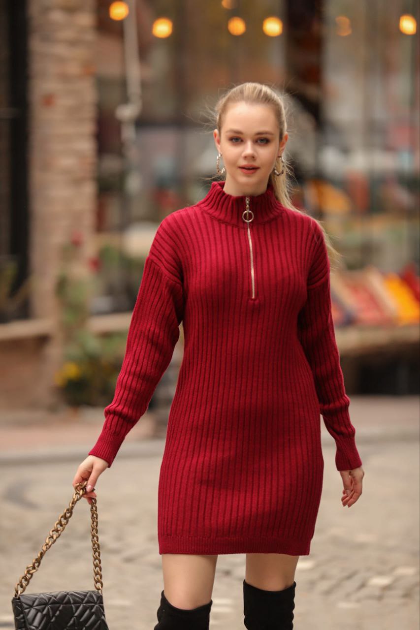 Women's Short Dress with Zipper