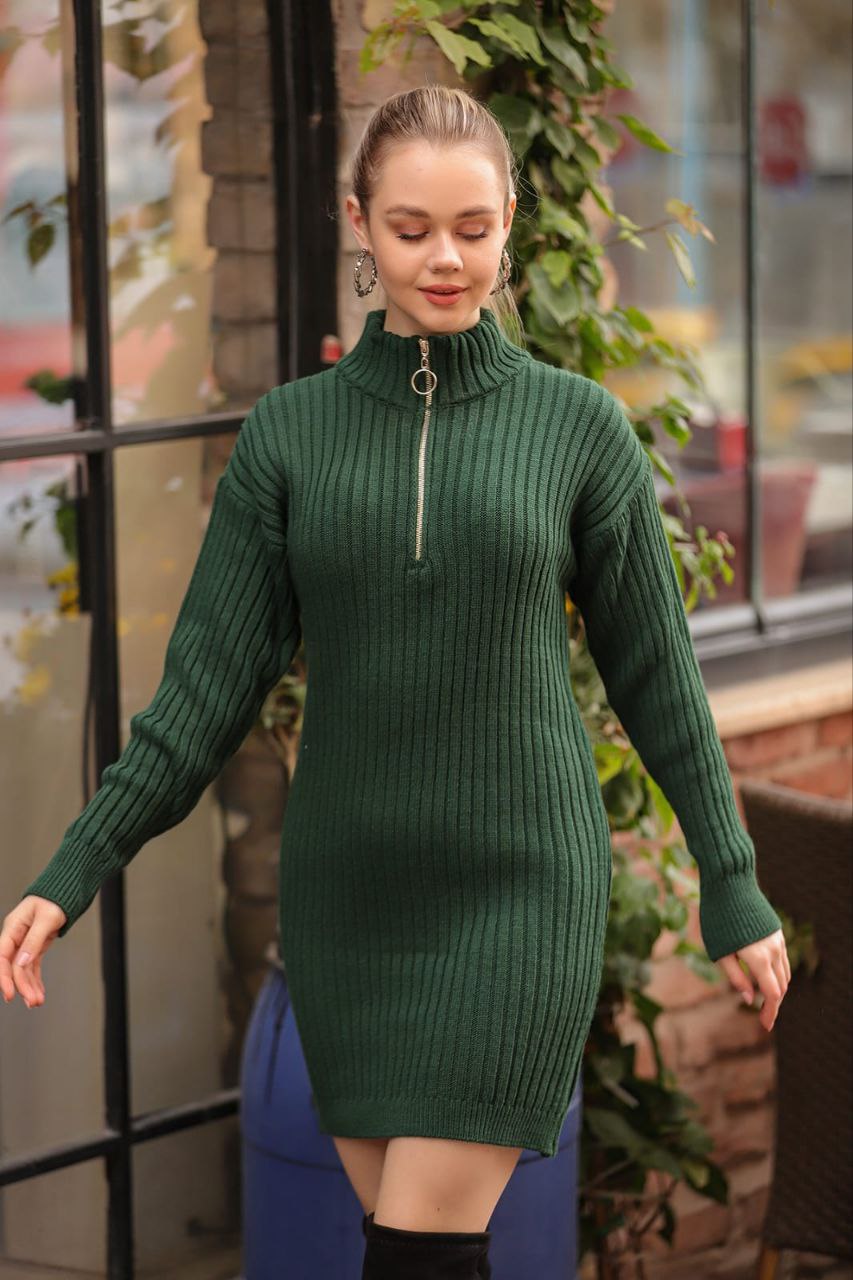 Women's Short Dress with Zipper