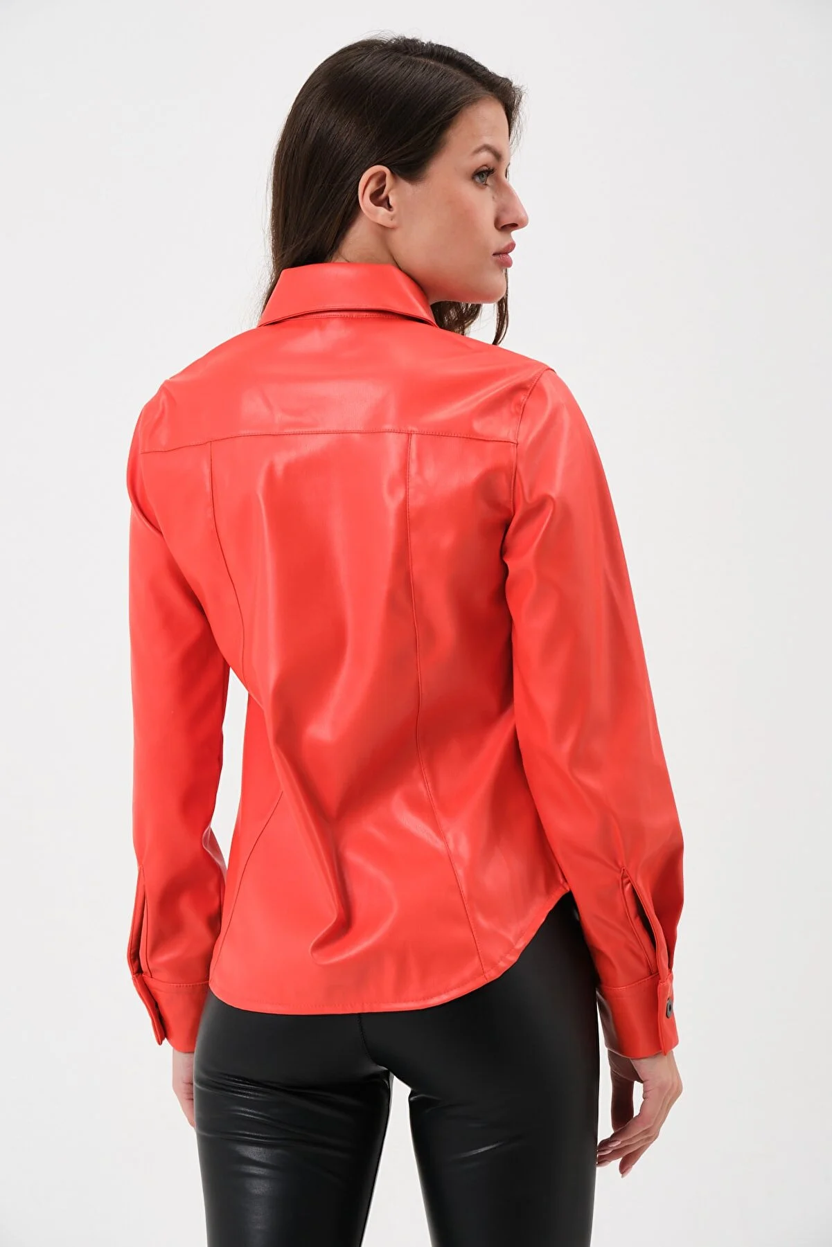 Women's Two Pocket Leather Shirt