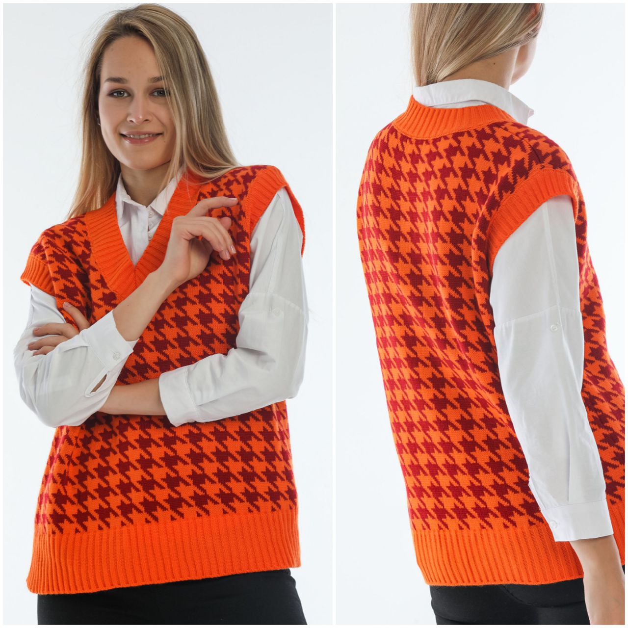 Women's Sweater Knitting Vest without Shirt