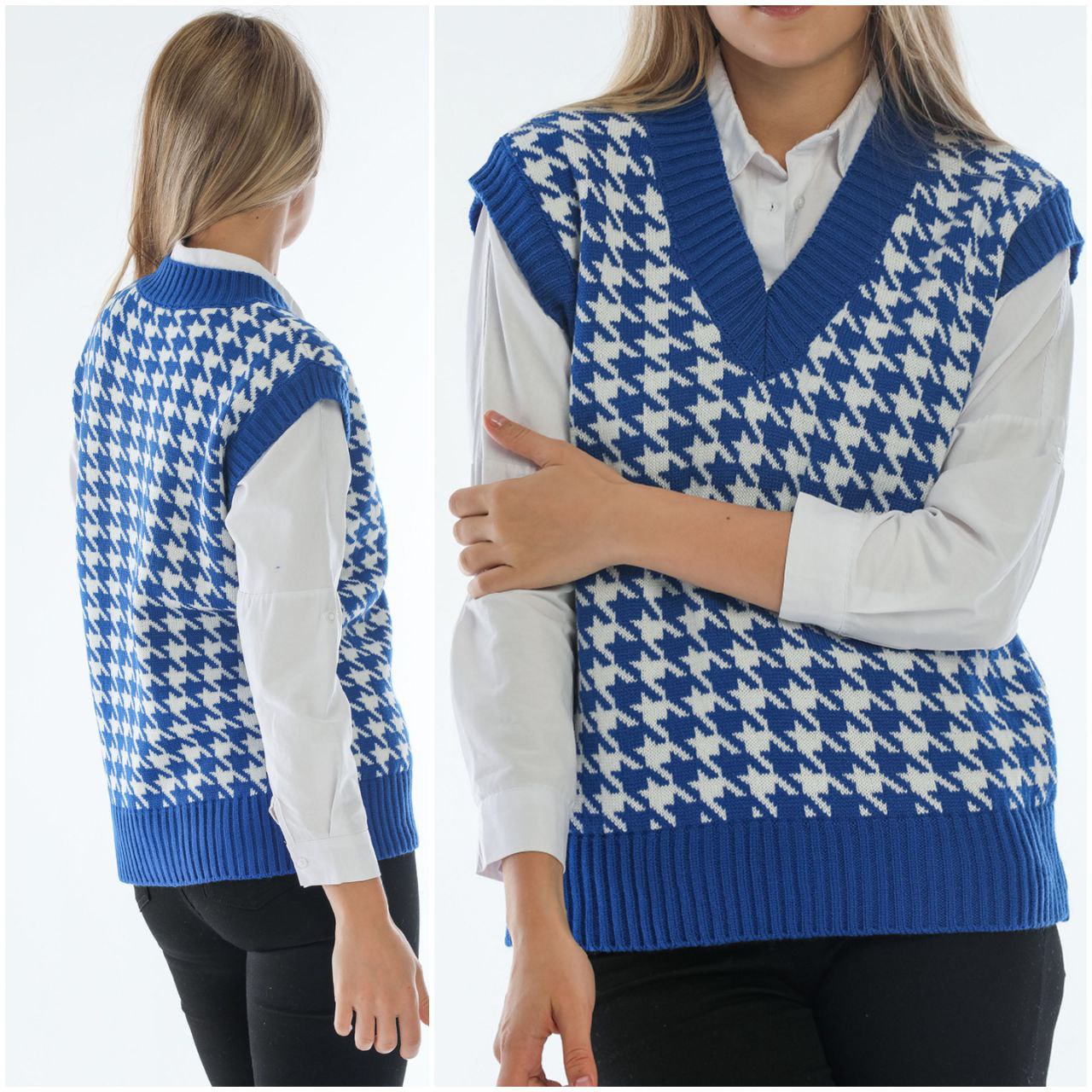 Women's Sweater Knitting Vest without Shirt