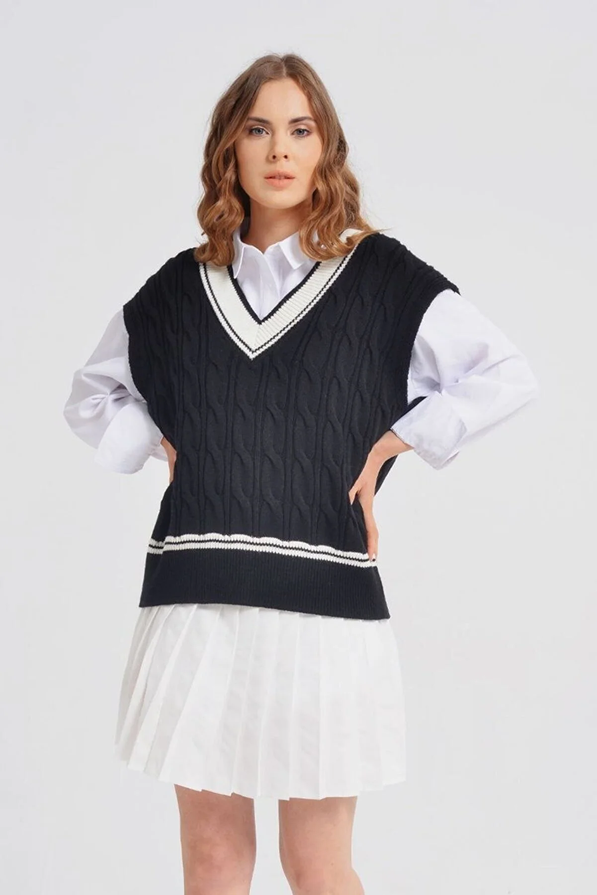 V-neck sweater vest