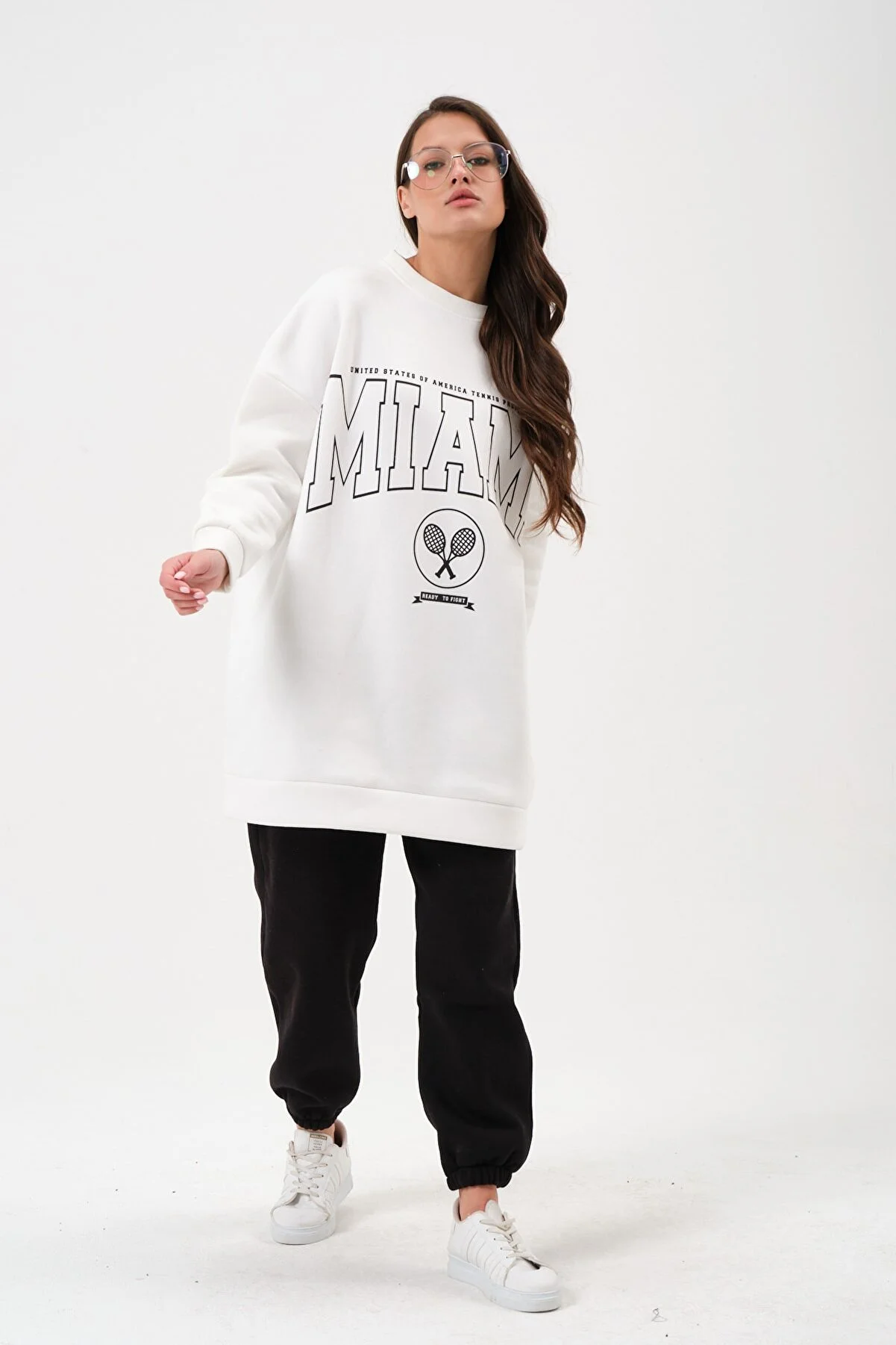 Women's Crew Neck Printed Sweatshirt
