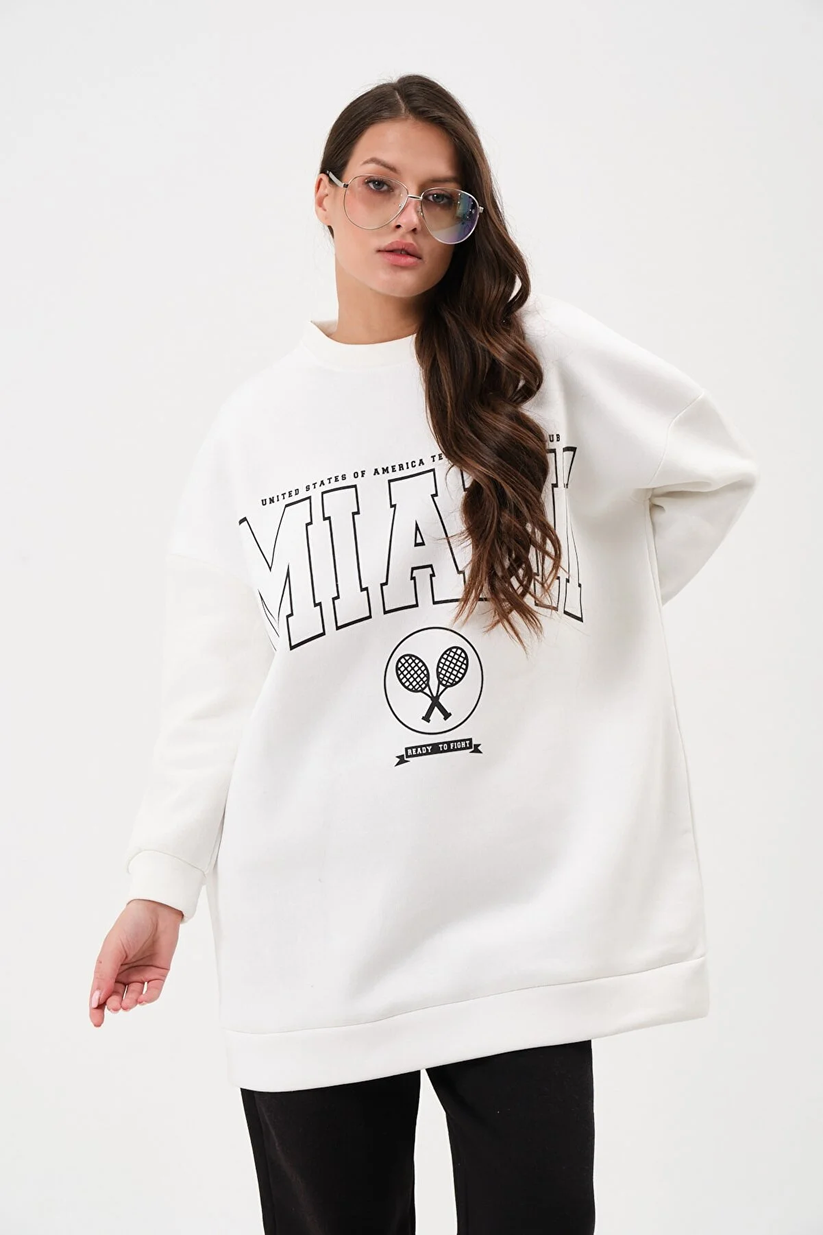 Women's Crew Neck Printed Sweatshirt
