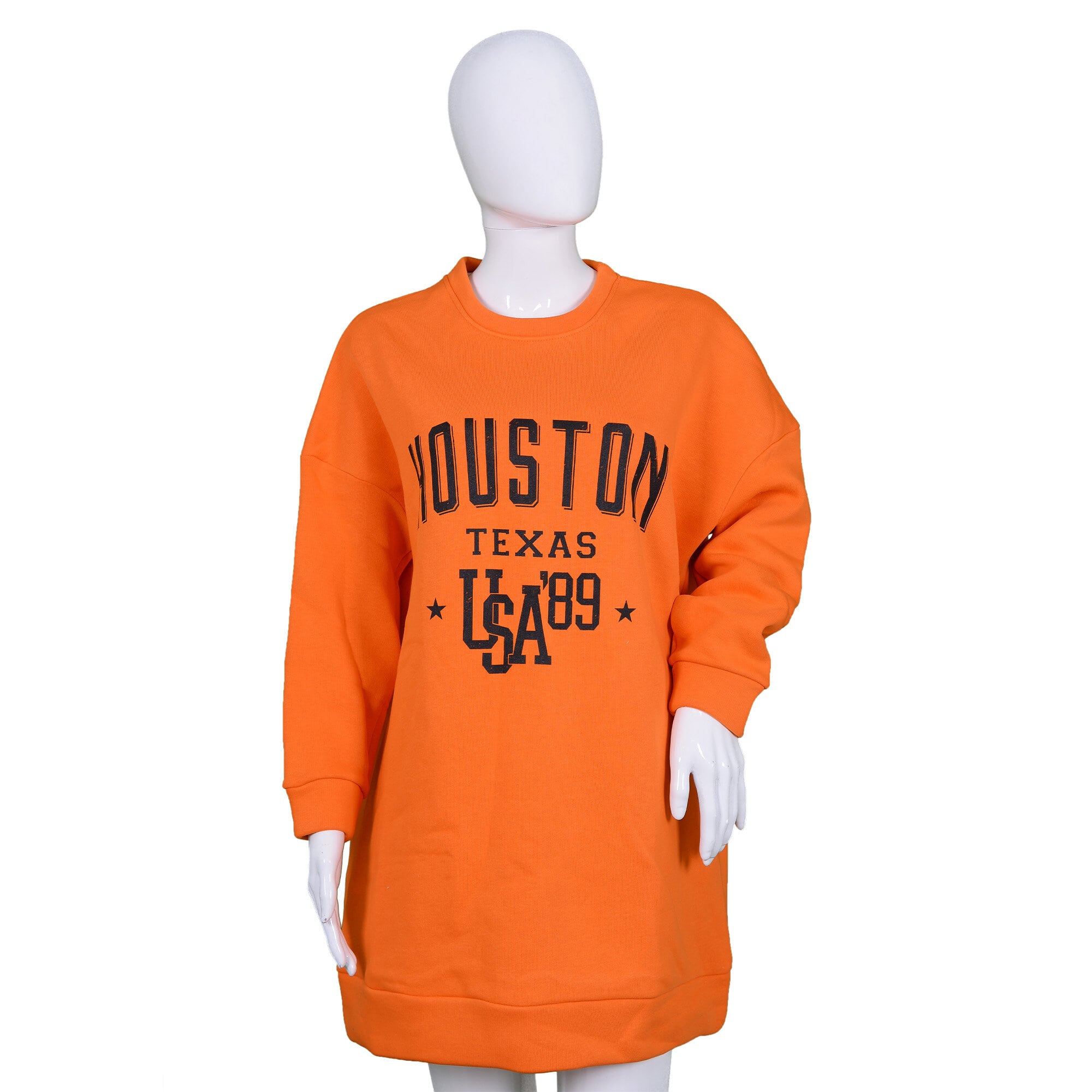 Printed Long Sleeves Sweatshirt with Crew Neck